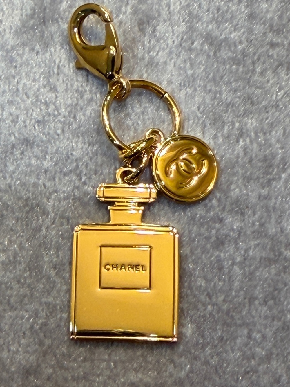 CC Boutique Gold Perfume Bottle Key & Card Holder Charm